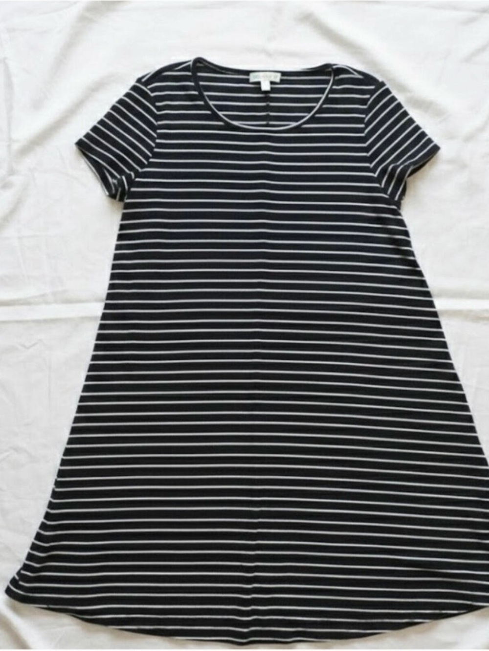 Love Fire Black White Striped Swing Dress Womens Medium